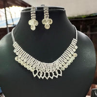 Pooja Bangles Silver Plated Austrian Stone Necklace Set