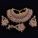 Pooja Bangles Gold Plated Ad Stone & Beads & Choker Necklace Set