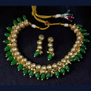 Pooja Bangles Gold Plated Kundan Stone & Beads Choker Necklace Set