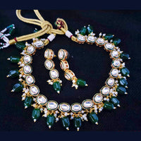 Pooja Bangles Gold Plated Kundan Stone & Beads Choker Necklace Set