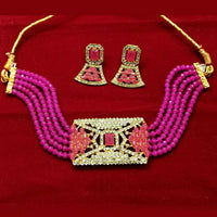 Pooja Bangles Gold Plated Austrian Stone And Beads Necklace Set