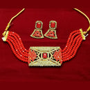 Pooja Bangles Gold Plated Austrian Stone And Beads Necklace Set