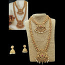 Pooja Bangles Gold Plated Pink & Green Pota Stone Bridal Set