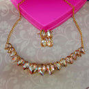 Pooja Bangles Gold Plated Crystal Stone Choker Necklace Set