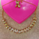 Pooja Bangles Gold Plated Crystal Stone Choker Necklace Set