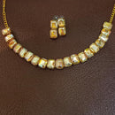 Pooja Bangles Gold Plated Crystal Stone Choker Necklace Set