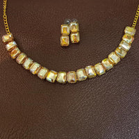 Pooja Bangles Gold Plated Crystal Stone Choker Necklace Set