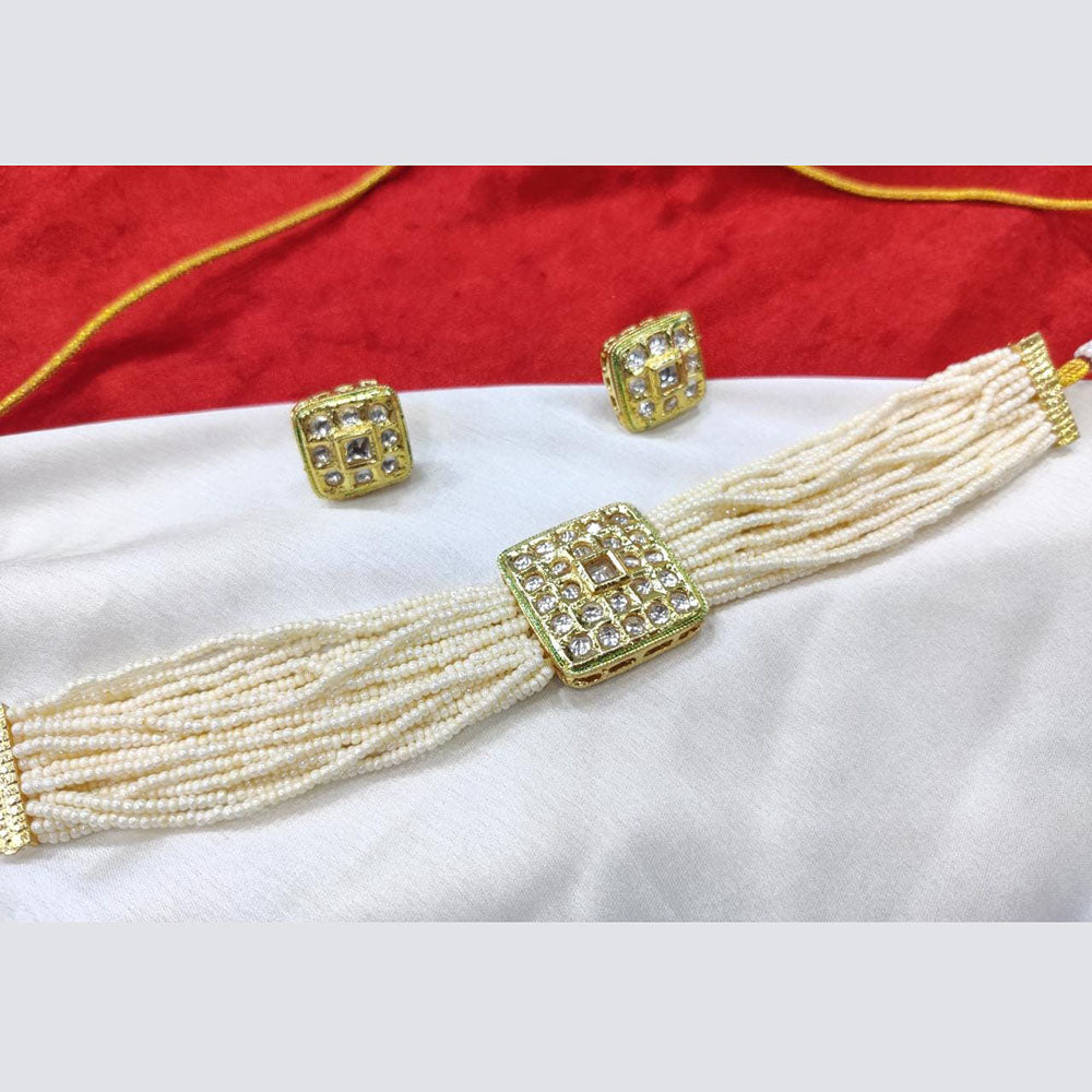 Pooja Bangles Gold Plated Kundan Stone Choker Necklace Set