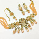 Pooja Bangles Gold Plated Ad Stone & Beads Choker Necklace Set