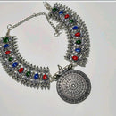 Pooja Bangles Oxidised Plated Necklace Set