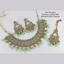 Pooja Bangles Gold Plated Ad Stone & Beads Choker Necklace Set