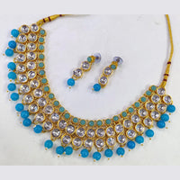 Pooja Bangles Gold Plated Crystal Stone & Beads Choker Necklace Set
