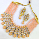 Pooja Bangles Gold Plated Kundan Stone & Beads Choker Necklace Set