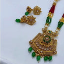 Pooja Bangles Gold Plated Kundan Stone & Beads Necklace Set