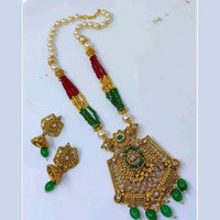 Pooja Bangles Gold Plated Kundan Stone & Beads Necklace Set