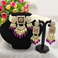 Pooja Bangles Gold Plated Kundan Stone & Beads Meenakari Choker Necklace Set
