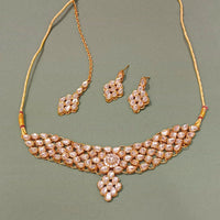 Pooja Bangles Gold Plated Crystal Stone Choker Necklace Set