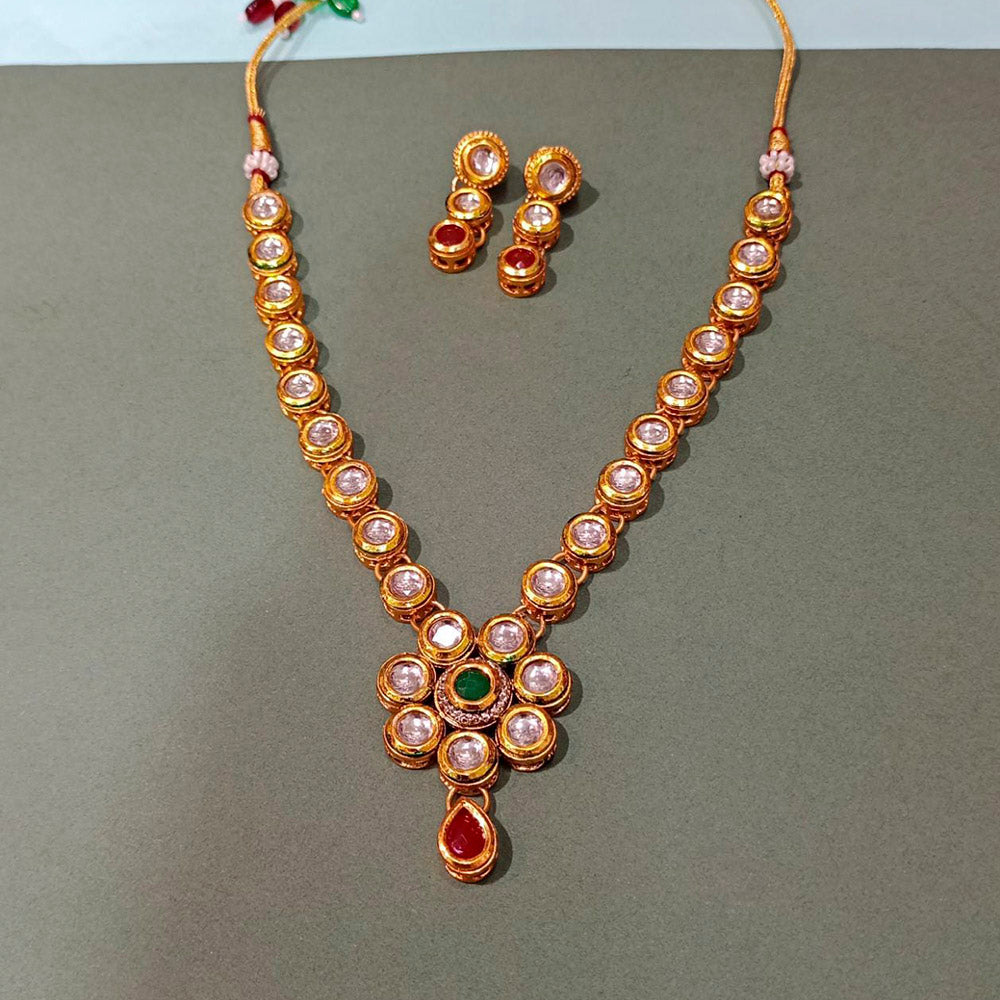 Pooja Bangles Gold Plated Kundan Stone Choker Necklace Set