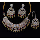 Pooja Bangles Gold Plated Kundan Stone & Beads Necklace Set