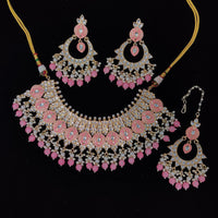 Pooja Bangles Gold Plated Kundan Stone & Meenakari Necklace Set