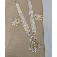 Pooja Bangles Gold Plated Kundan Stone & Pearl Necklace Set