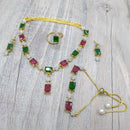Pooja Bangles American Diamond Necklace Set