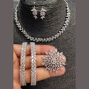 Pooja Bangles American Diamond Necklace Set With Bangles , Ring