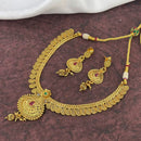 Pooja Bangles Gold Plated Kundan Stone Necklace Set