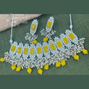 Pooja Bangles Silver Plated Kundan & Crystal Stone & Beads Necklace Set