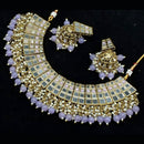 Pooja Bangles Gold Plated Kundan Stone & Beads & Mirror Necklace Set
