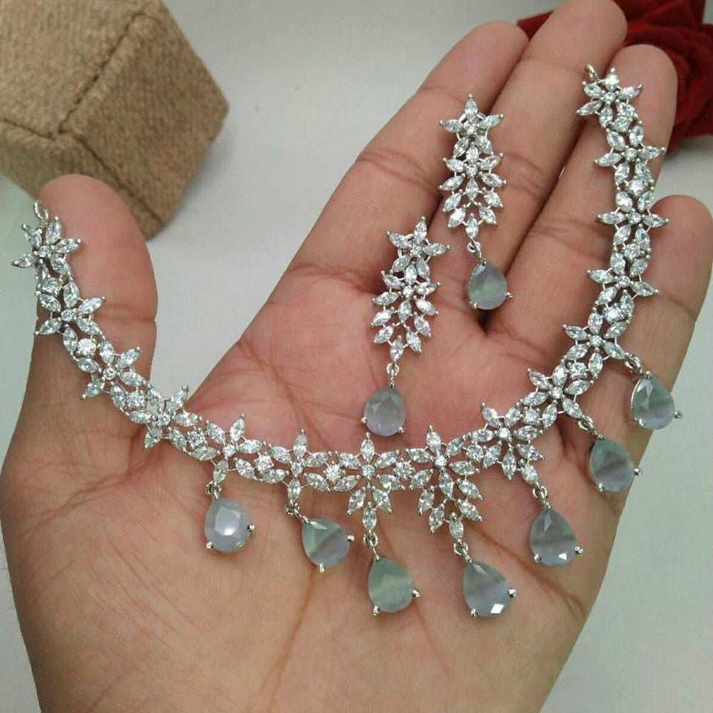 Pooja Bangles American Diamond Necklace Set