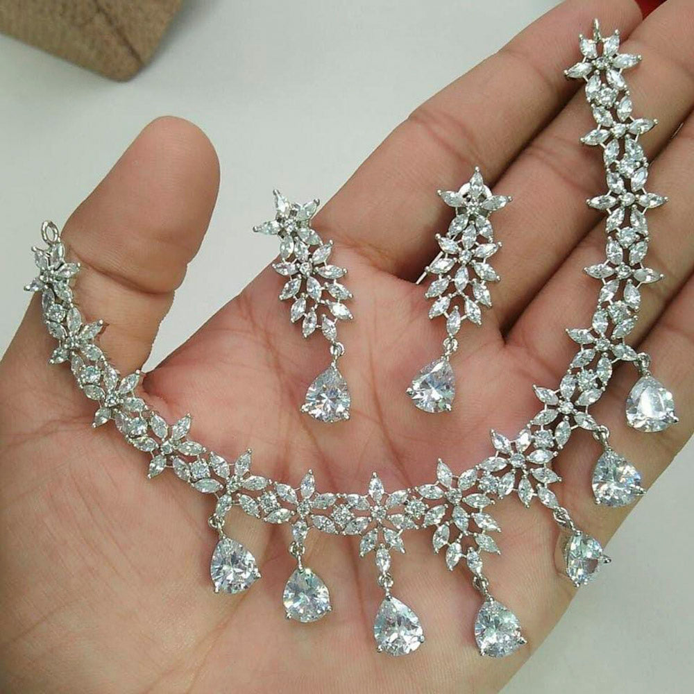 Pooja Bangles American Diamond Necklace Set