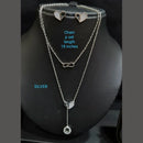 Pooja Bangles Silver Plated Ad Stone Chain Pendant