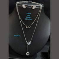 Pooja Bangles Silver Plated Ad Stone Chain Pendant