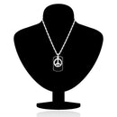Mahi White Rhodium Plated Black Peace Dog Tag Locket For Men