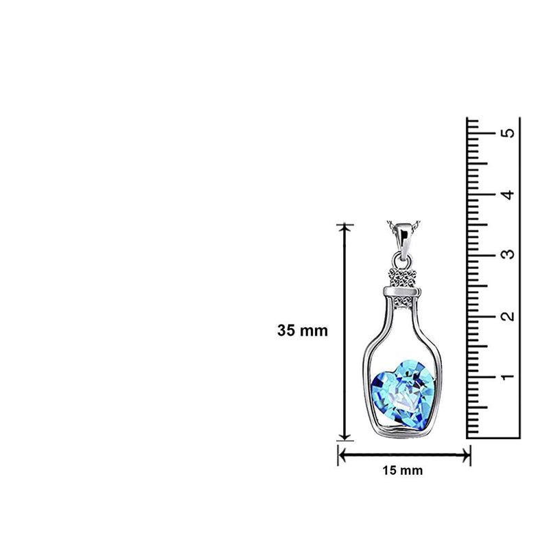 Mahi Solitaire Crystal Valantine Heart Bottle Pendant