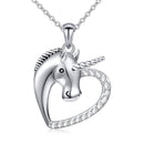 Mahi Heart Love Innocent Unicorn Pendant with Cubic Zirconia