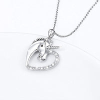 Mahi Heart Love Innocent Unicorn Pendant with Cubic Zirconia