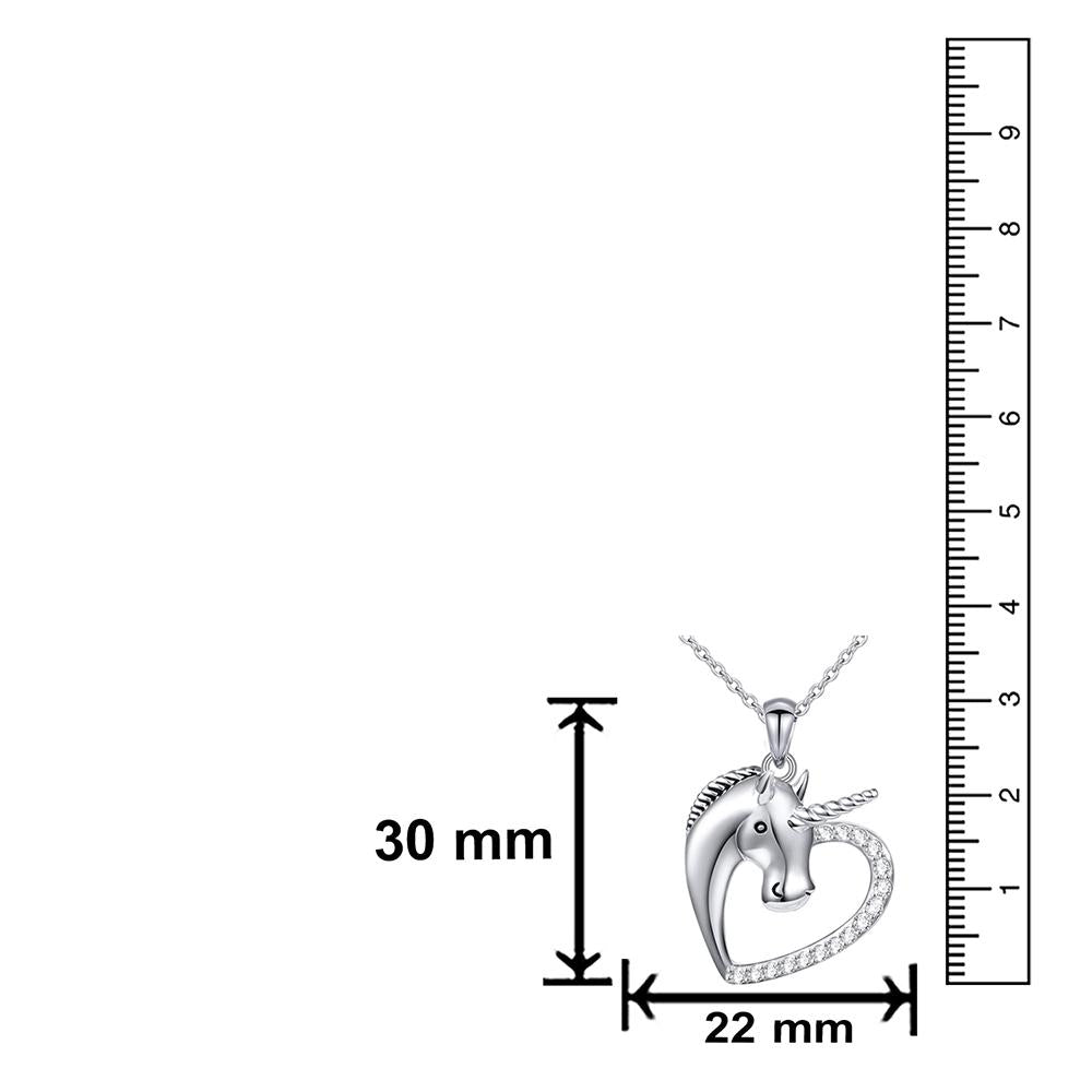 Mahi Heart Love Innocent Unicorn Pendant with Cubic Zirconia