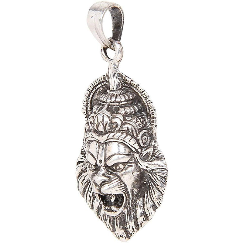 Mahi Rhodium Plated Oxidised Laxmi Narasimha swamy pendant