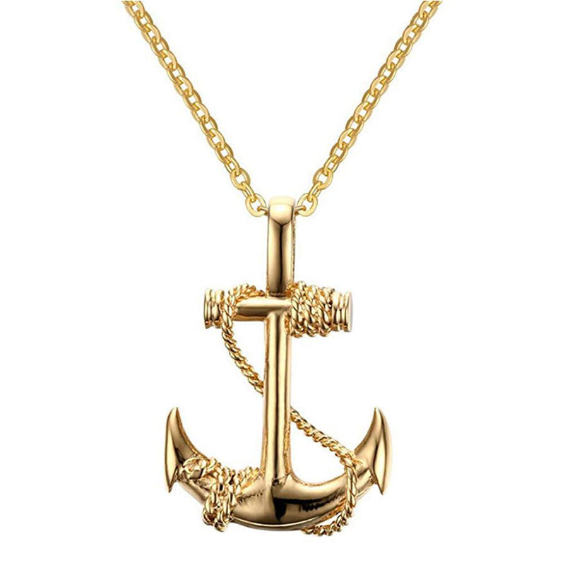 Mahi Gold Plated Exclusive Anchor Unisex Pendant Ps1101697G
