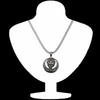 Mahi Rhodium Plated Roaring Lion Pendant for mens and boys