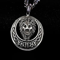 Mahi Rhodium Plated Roaring Lion Pendant for mens and boys
