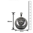 Mahi Rhodium Plated Roaring Lion Pendant for mens and boys