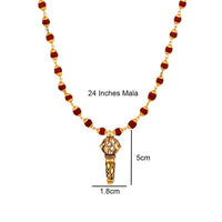 Mahi Lord Hanuman Gada Religious Pendant with 24 Inch Rudraksh Mala for Men (PS1101714G)