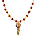 Mahi Lord Hanuman Gada Religious Pendant with 24 Inch Rudraksh Mala for Men (PS1101714G)