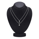 Mahi Multilayer Floral and Butterfly Charms Multi Strand Chain Pendants Layered Necklace for Women (PS1101766R)