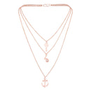 Mahi Multi-Layer Women's Trendy Charm Necklace with Key, Anchor and Trumpet Charms Pendants (PS1101768Z)