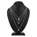 Mahi Multilayer Wheel, Lotus and Hexagone Charms Multi Strand Chain Pendants Layered Necklace for Women (PS1101769Z)