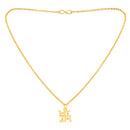 Mahi Gold Plated Religious Swastik Pendant with Chain for Men and Women (PS1101779G)